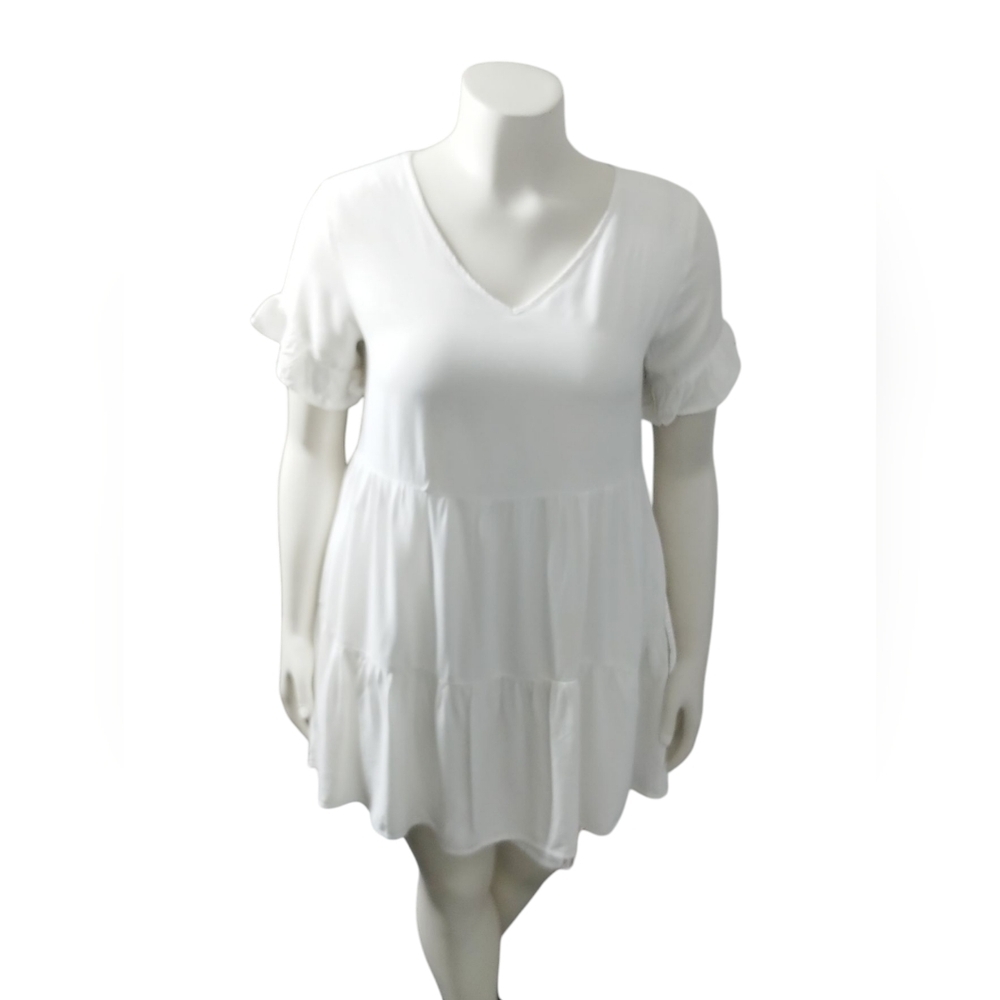 Anrabess Women’s‎ Summer Casual Ruffle Tiered Whimsical Mini Beach Boho Dress M
